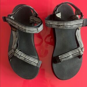 Teva Black and White Patterned Sandals